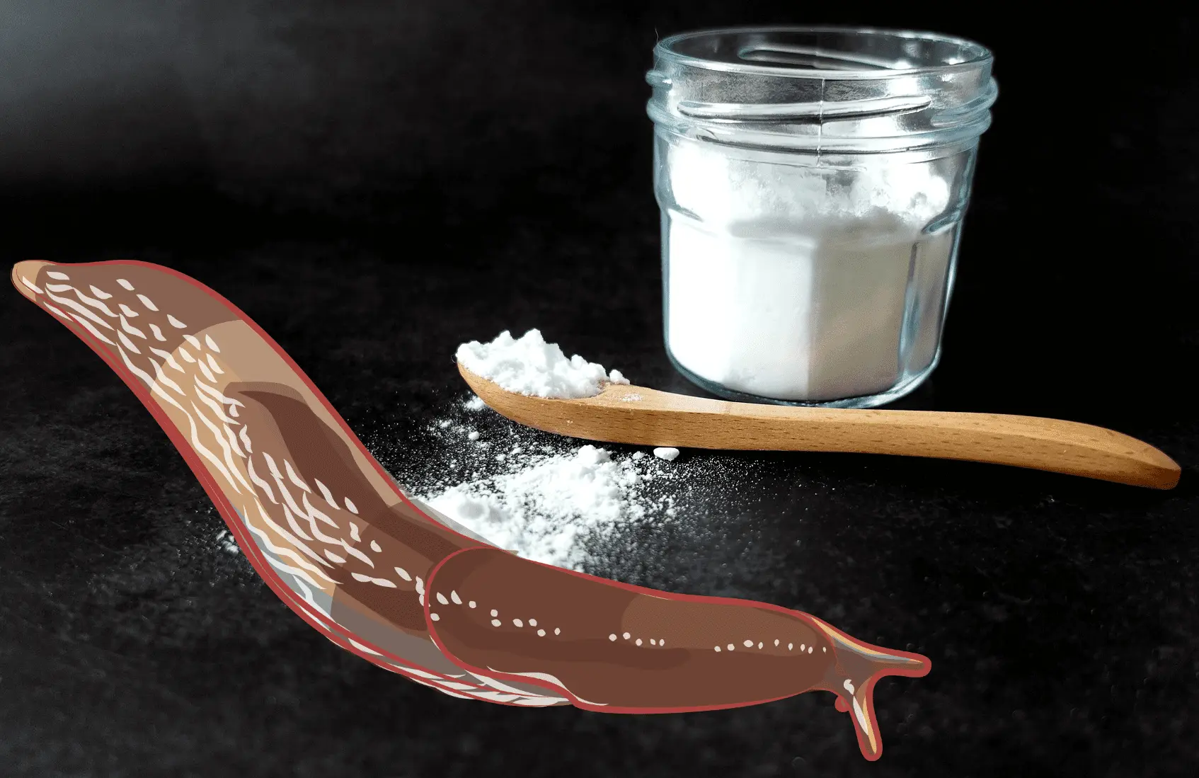 A slug repellent made from baking soda