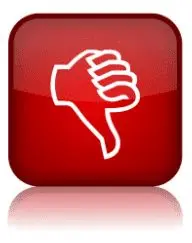 a red thumbs-down: disadvantages