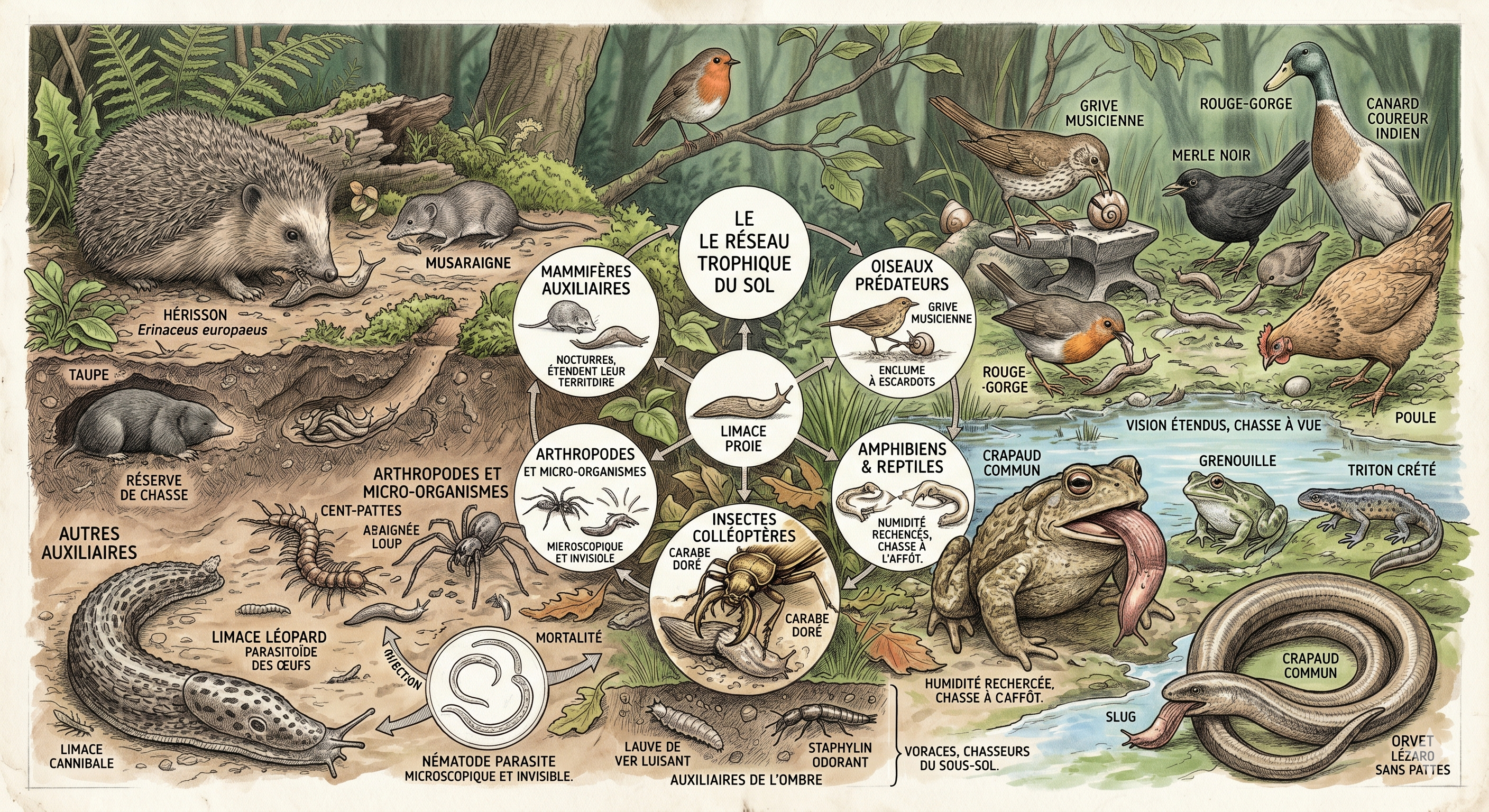What animal eats slugs?
